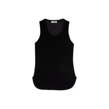 JIL SANDER Logo-appliqué Velvet Tank Top