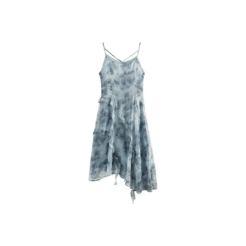 She Enjoys Slip Dress Women's Dark Gray Blue-1