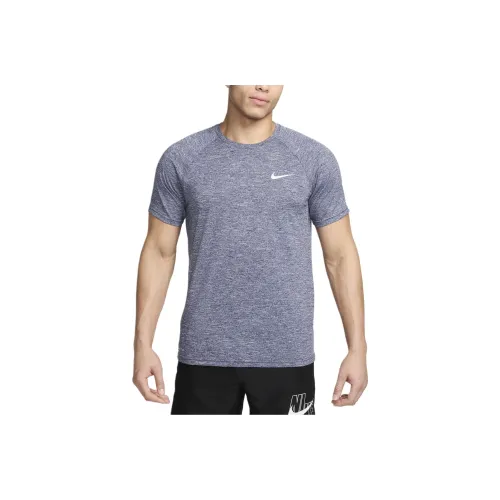 Nike Heathered Short-Sleeve Hydroguard Swim Shirt Men'swimwear Men's Gray