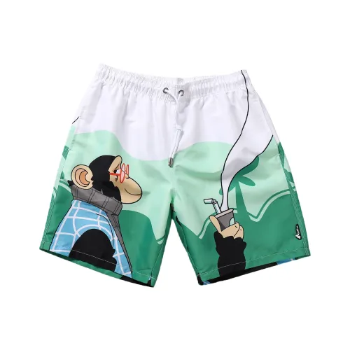 GAILANG Beach Shorts Men's White Green