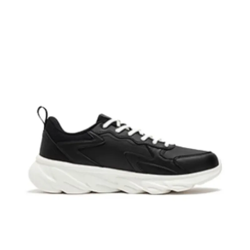 361° Durable Lightweight Coverage Low Top Sprint Running Shoes Men's Black White-1