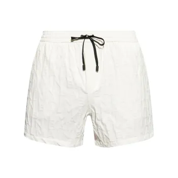 BALMAIN Logo Monogram Drawstring Swim Shorts