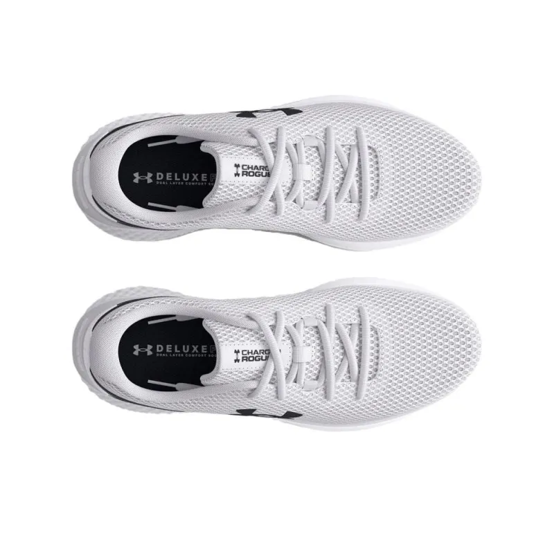 Under Armour Charged Rogue 3 Anti Slip Wear Resistant Low Top Running Shoes Men's White-3