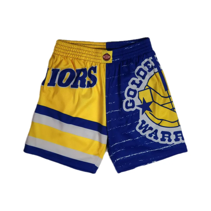 Mitchell & Ness Basketball Shorts Men's Yellow Blue-0