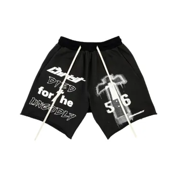 RESERFF Shorts Hip Hop Vintage Summer Trendy Brand Knee Length Pants Men's Black Gray