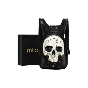MILOOKY Pu Durable Large Capacity Couple Backpack Casual Backpack Unisex Black/Gold/Silver