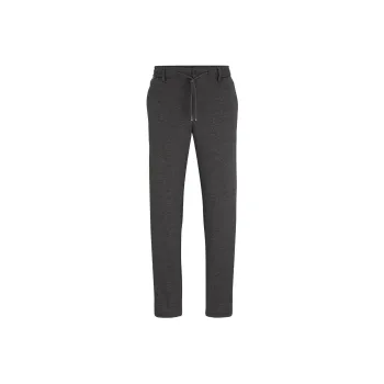 HUGO BOSS Regular Fit Trousers In Printed Jersey Casual Pants Men's Gray