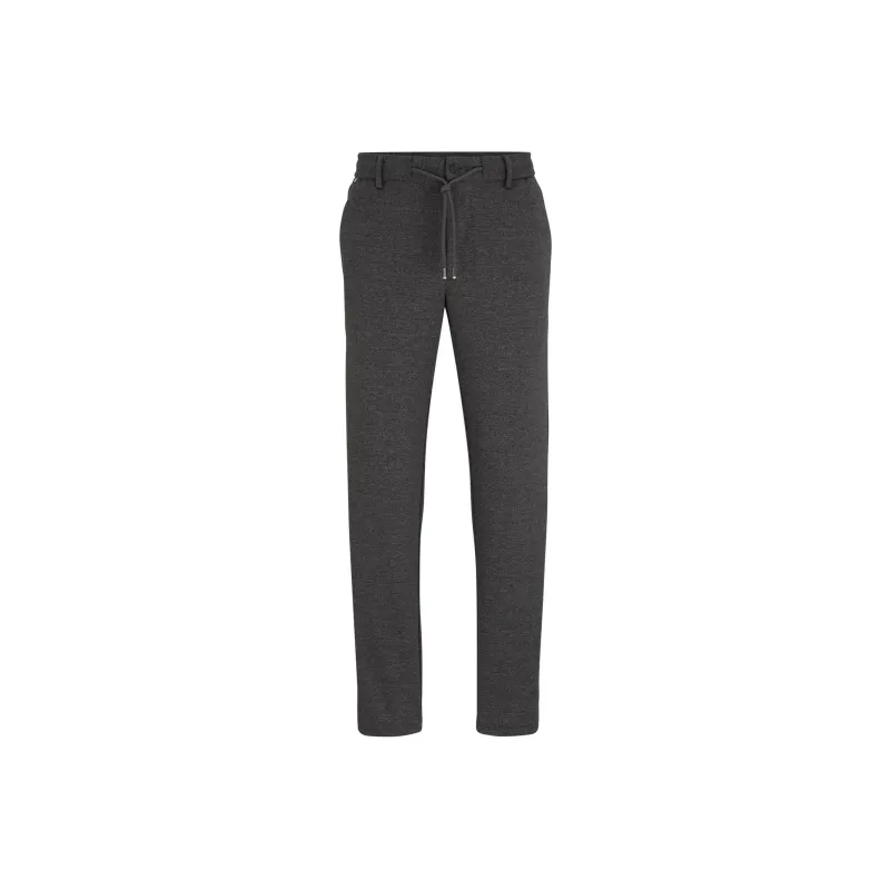 HUGO BOSS Regular Fit Trousers In Printed Jersey Casual Pants Men's Gray-0