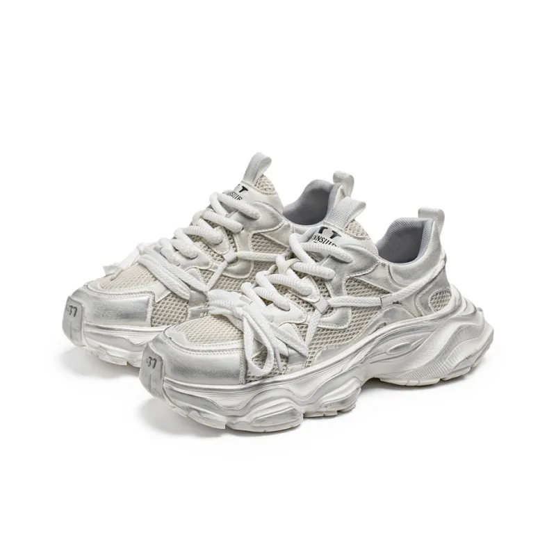 JANECO Slip Resistant, Abrasion Resistant, Breathable Low Top Chunky Sneakers Men's-8