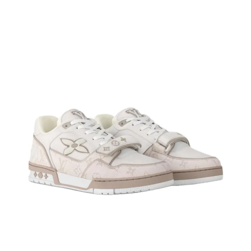 LOUIS VUITTON Low Top Skateboard Shoes Unisex Ecru-2