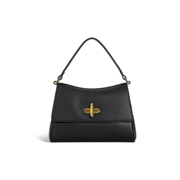 Cthulhu Cow Leather Handbag Medium Size Women's Black