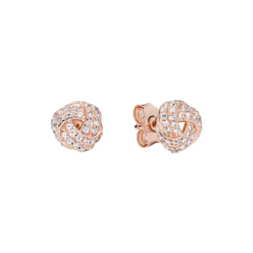 Pandora Cubic Zirconia Stud Earrings Women's Rose Gold