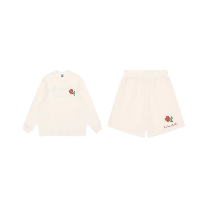 MostwantedLab Vintage Flower Sweatshirt Sets Unisex-0