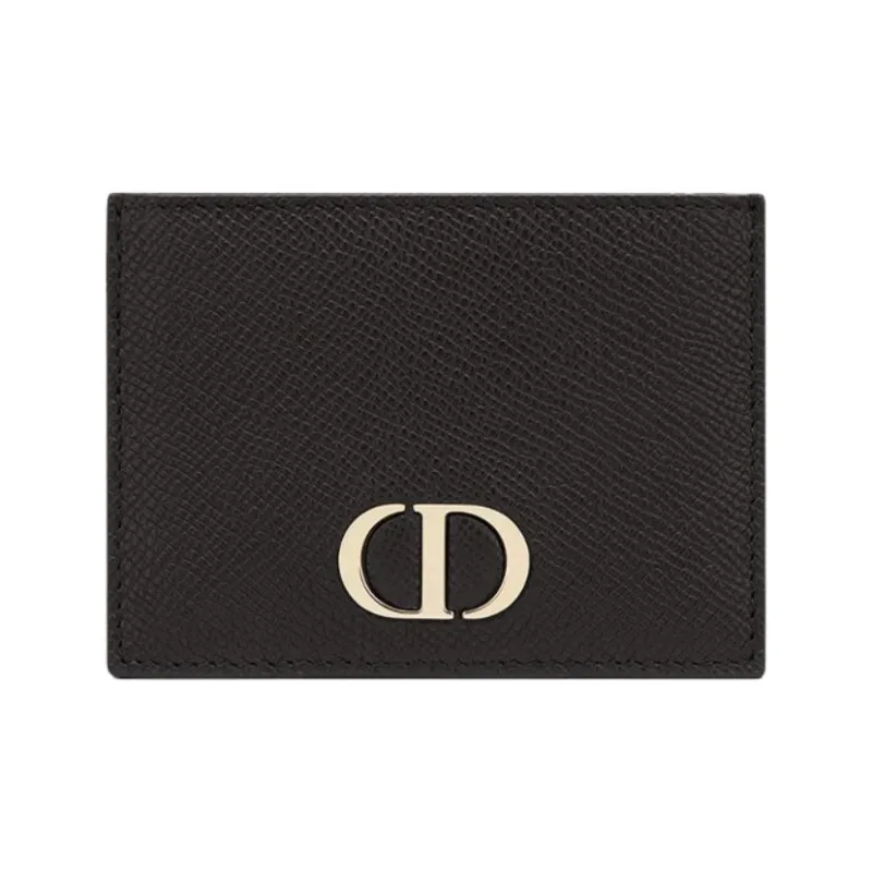 DIOR Grain Cow Leather Card Holder Card Holder Unisex Black-0