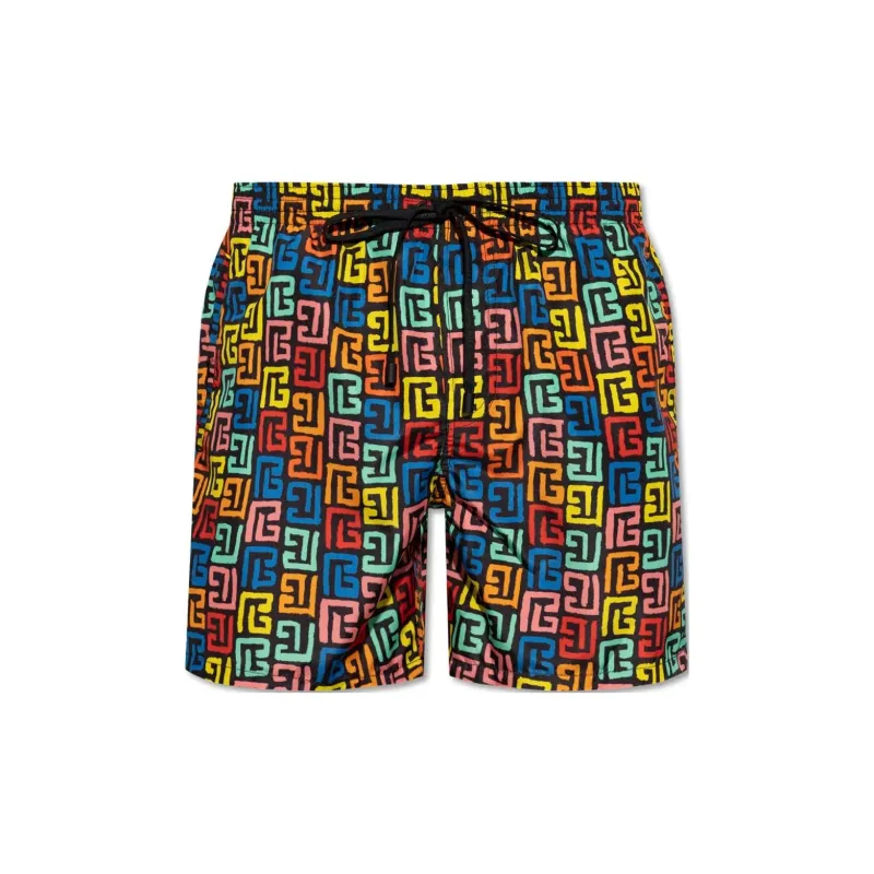 BALMAIN Monogram Printed Swim Shorts-0