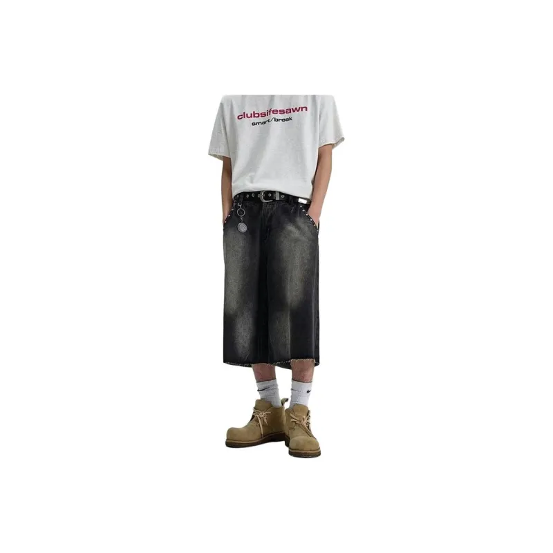 Universal Templates Denim Shorts Unisex Black-0