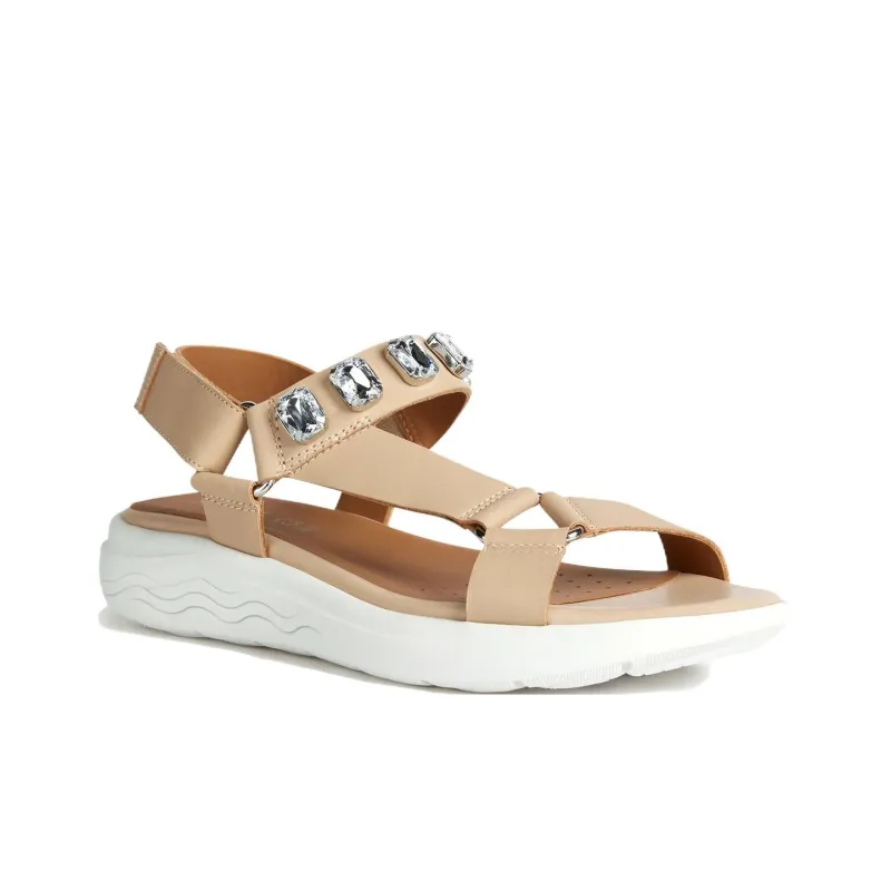 GEOX Spherica Ec5w One Strap Sandals Women's Beige-1