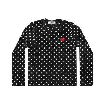CDG Play Polka Dot Long Sleeve T Shirt 'Black'