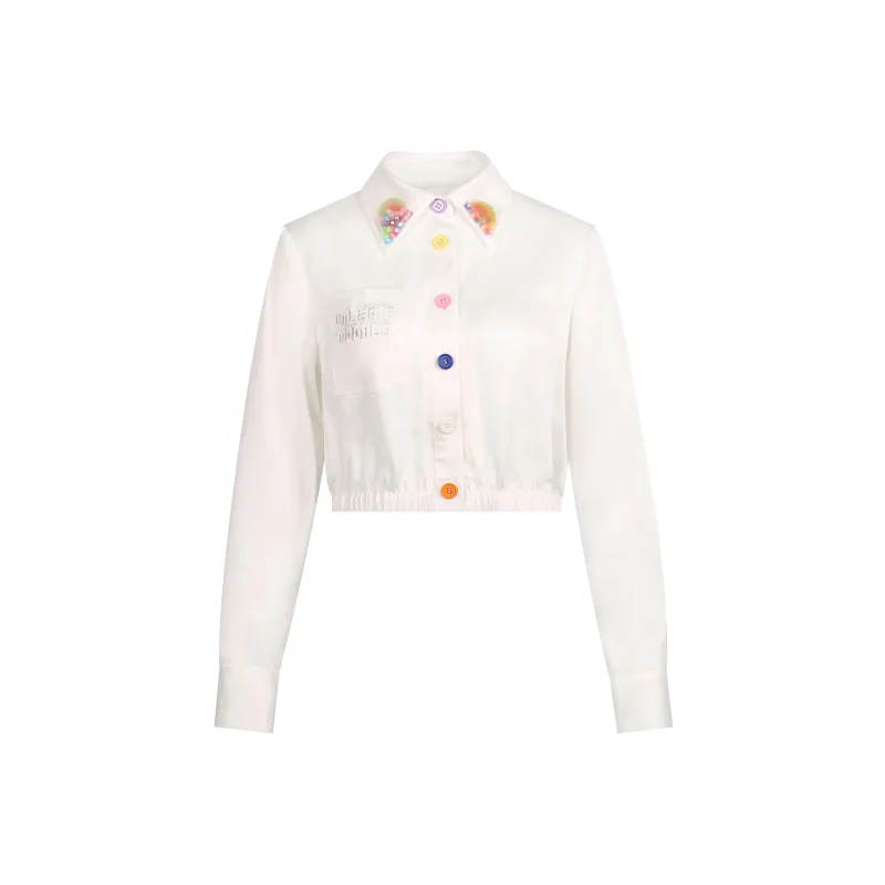 Valeria Obbaco Crop Tops Women's White-0