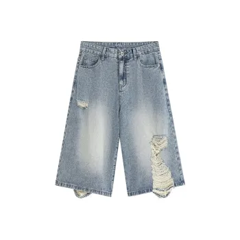 WOLF CODE Denim Shorts Unisex Blue