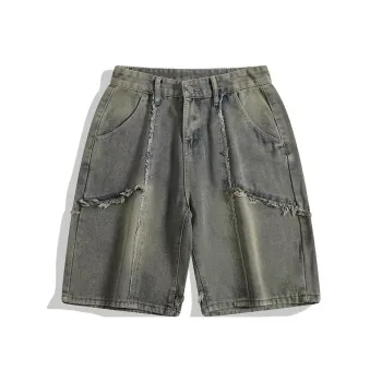 SZSX Denim Shorts Unisex Vintage Blue