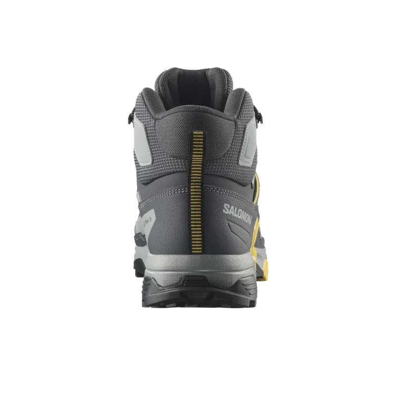 SALOMON X ULTRA 5 Shock Absorbers With Slip Resistant Features Mid Top Hiking Shoes Men's Gray Yellow-3