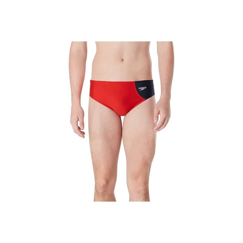 Speedo Asymmetrical Colorblock One Brief Red Swimming Shorts Men's-0