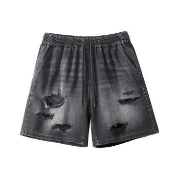 Muscle Dog Denim Shorts Men's Black
