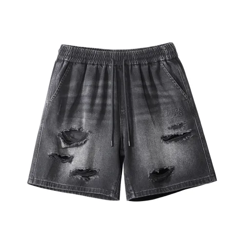 Muscle Dog Denim Shorts Men's Black