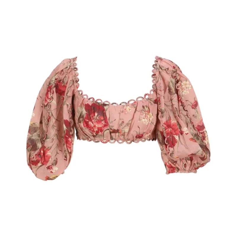 Zimmermann Cassia Scallop Crop Top-0