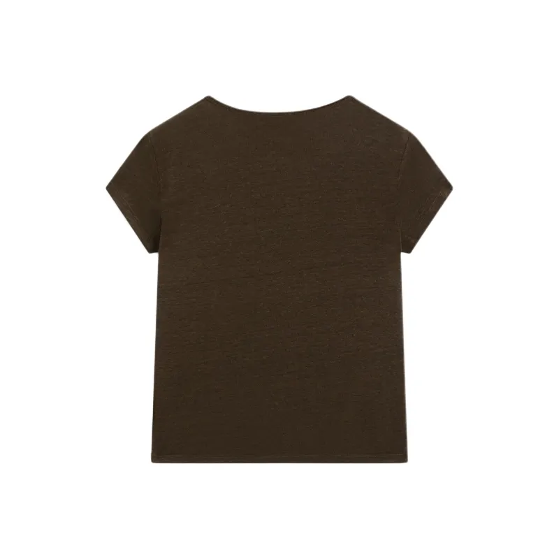 Massimo Dutti T Shirt Women's Dark Olive Green-1