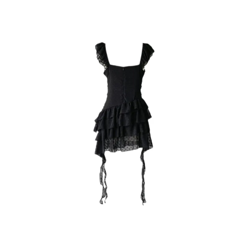 ABBY GODDESS Short Sleeved Dress Women's Black-1