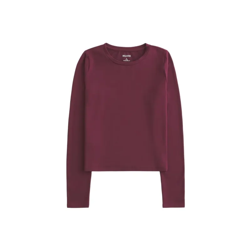 Hollister T Shirt Women's Burgundy-0