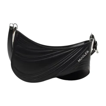 Mugler Leather Shoulder Bag Women's Black