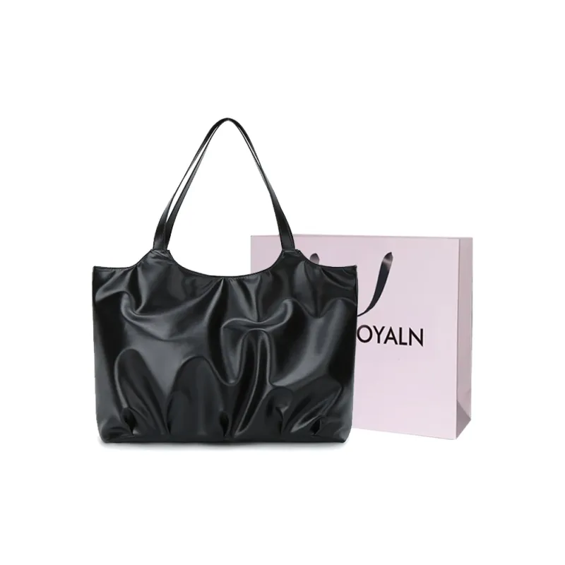LOUIS ROYALN PU Tote Bag, Shoulder Bag Regular Unisex Silver/Black-3