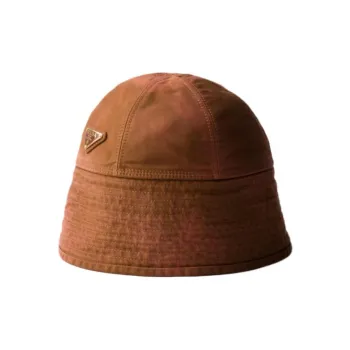 PRADA Metal Bucket Hats Unisex Caramel
