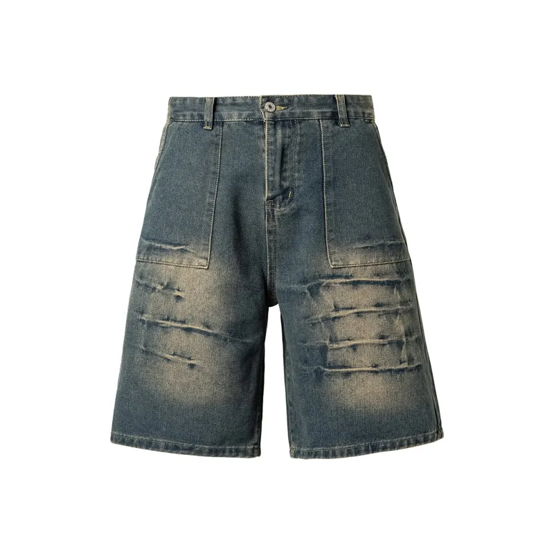 EMINU Denim Shorts Unisex Nostalgic Blue-0