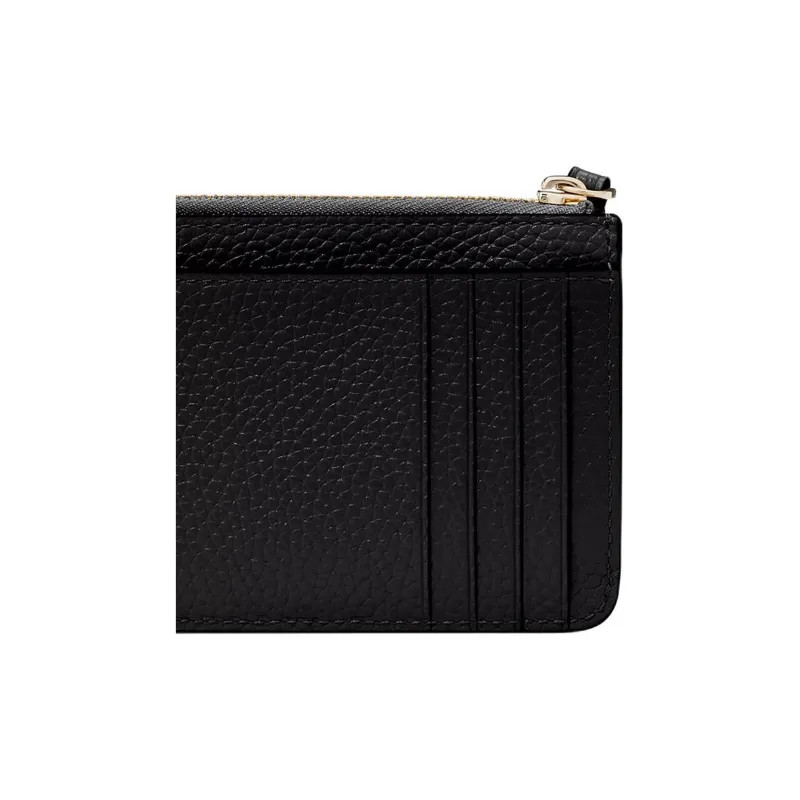 Kate Spade Litchi Grain Leather Card Holder Small Size Women's Black-4