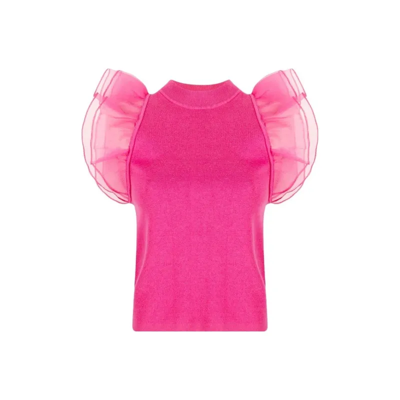 KARL LAGERFELD / Karl Lagerfeld Jeans Puff-sleeve High-neck Top-0