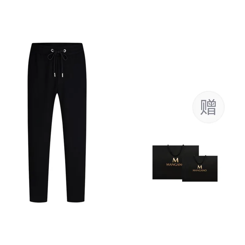 MANGANO Casual Pants Men Black Comes With Brand Shopping Bag-2