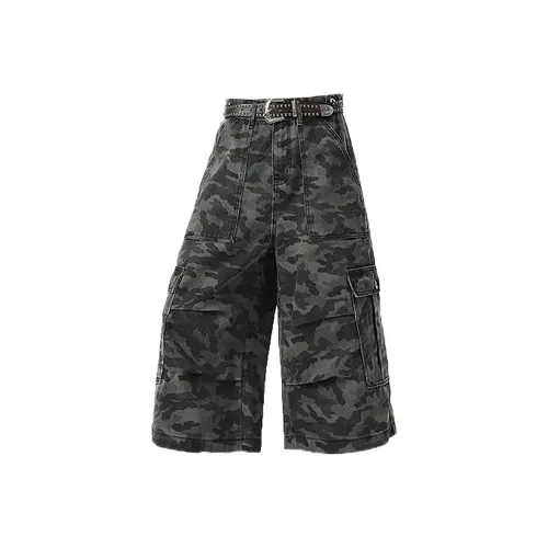 WKOOG Denim Shorts Unisex Camouflage