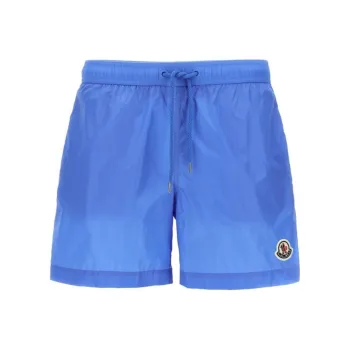 Moncler Logo Patch Drawstring Swim Shorts