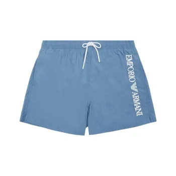 EMPORIO ARMANI Swim Shorts With Vertical Logo Embroidery