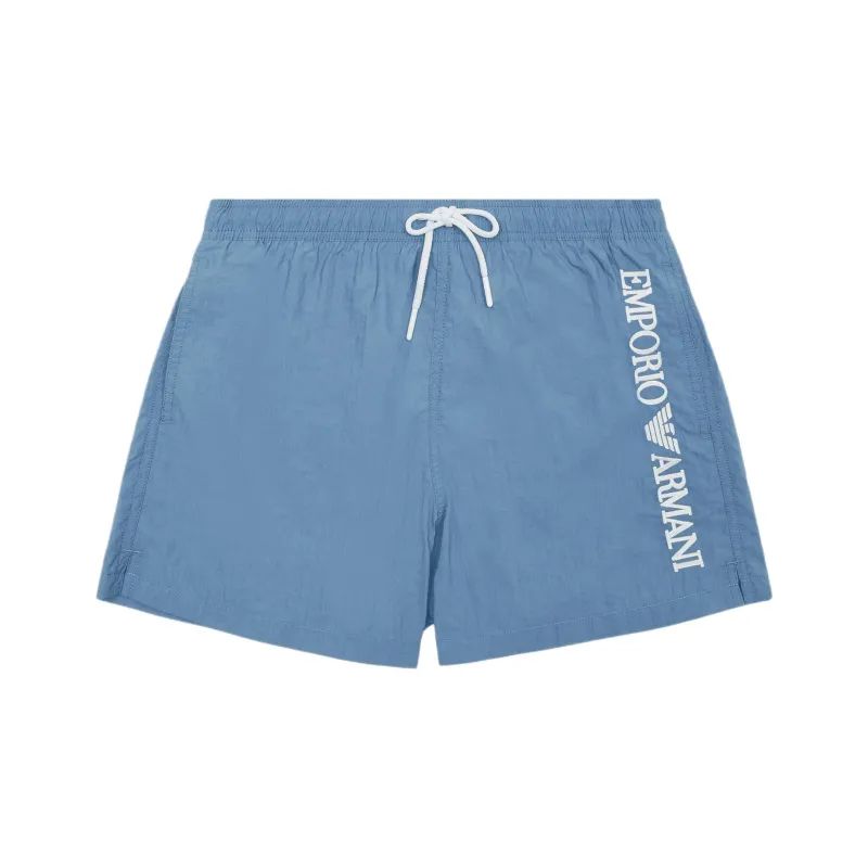 EMPORIO ARMANI Swim Shorts With Vertical Logo Embroidery-0