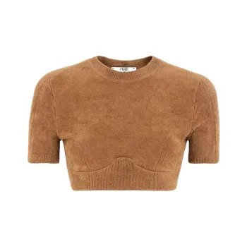 Skims X FENDI X Skims Collaboration Crop Tops Women's Brown