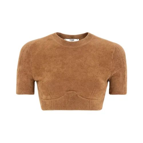 Skims X FENDI X Skims Collaboration Crop Tops Women's Brown
