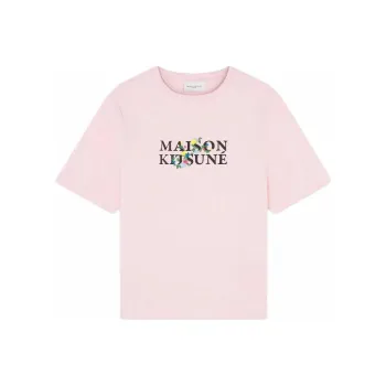 Maison Kitsune Logo Printed Crewneck T Shirt