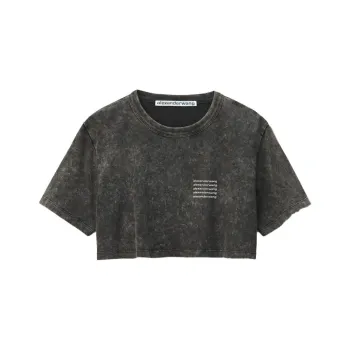 Alexander Wang Acid wash Crop Logo T shirt