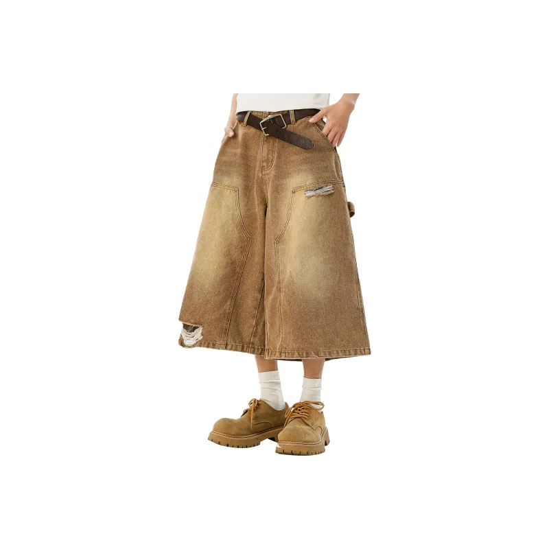 MARK WAFFLE Denim Shorts Unisex-6