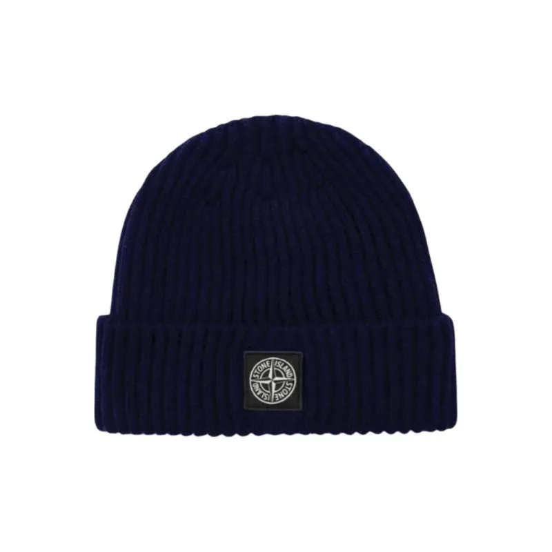 STONE ISLAND Logo Patch Knitted Beanie-0
